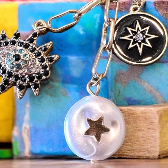 Evil eye stars and moon necklace. Protection necklace. - Picture 14 of 16